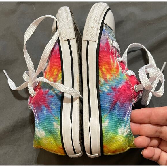 Converse Allstar Tie SZ 9 Toddler Low Top Sneaker Rainbow Tie Dye Kidcore Hippie - Picture 5 of 6